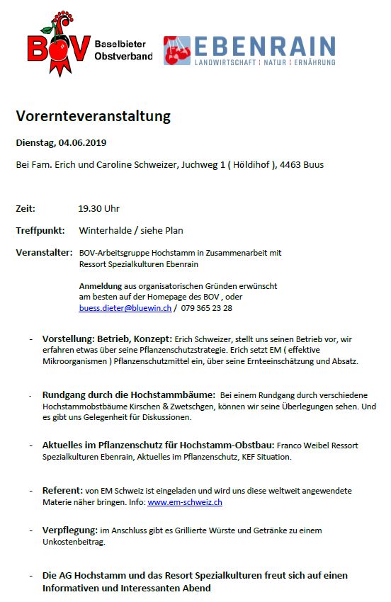 01 Einladung AGHO Vorernteveranstaltung 04.06.2019