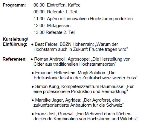 Hochstammtagung 2019