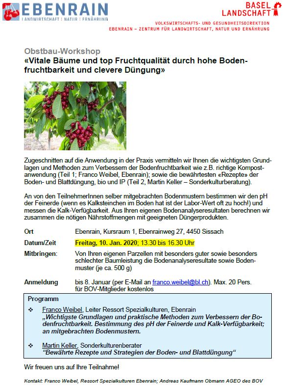 Einladung Bodenverbesserung und Düngung 2019