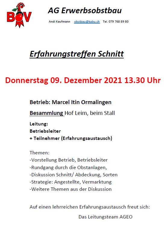 Erfahrungstreffen Schnitt 09.12.2021