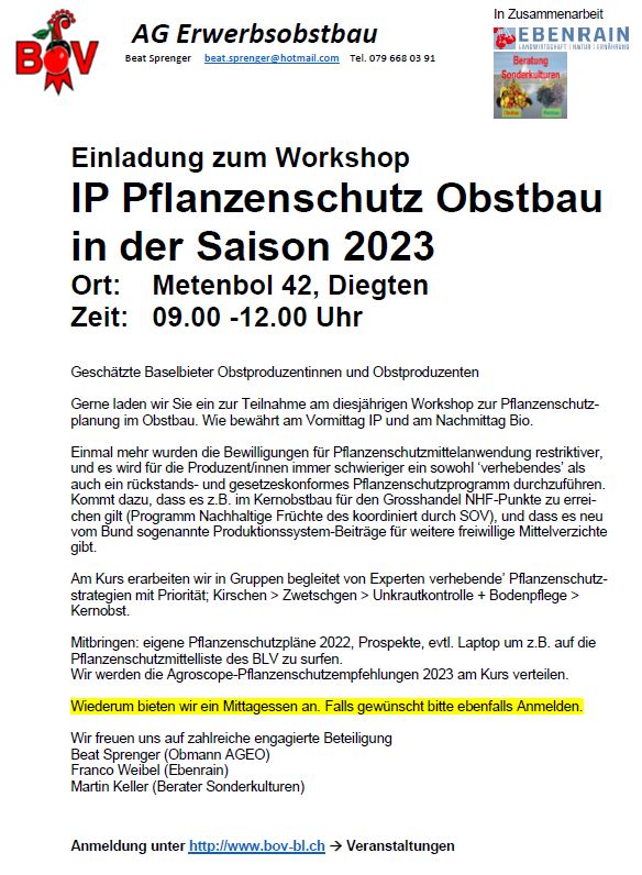 Einladung IP Pflanzenschutz Workshop